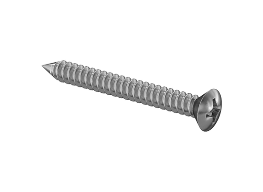 18 - 8 Stainless Steel Oval Head Screws for Sheet Metal - Number 12 Size, 2" Long - Moonlight Mounts LLC