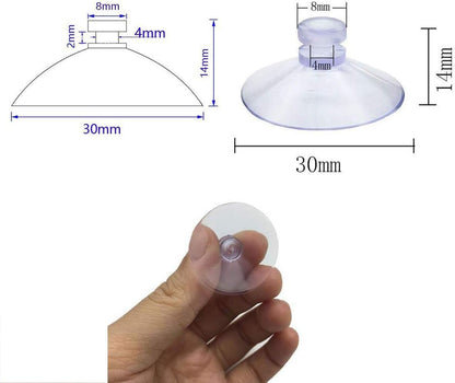 30mm Mini Clear Plastic Suction Cups - Moonlight Mounts LLC