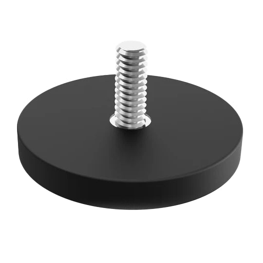 Rubber-coated neodymium magnet with M6 threaded stud for the Starlink Mini Hybrid Mount, 43 mm disc stud side up