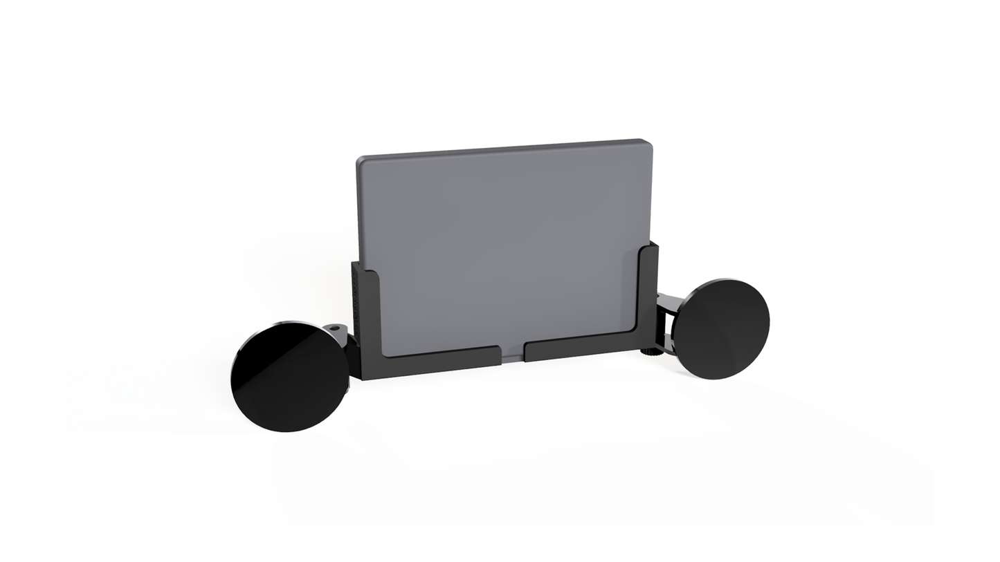 Peplink Slim antenna suction cup window mount viewed from the glass side, showing both locking suction cups