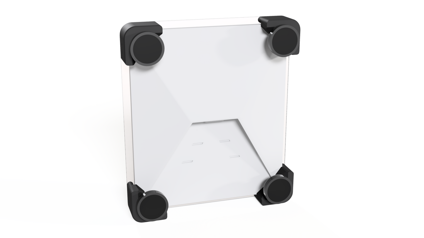 Rear view of the Starlink Mini magnetic enclosure with an encased ceramic magnet at each corner
