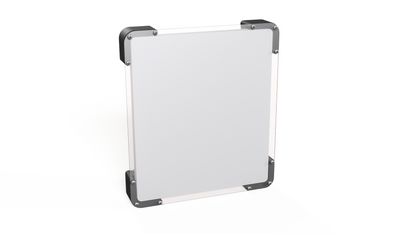 Starlink Mini magnetic enclosure, front view with the clear polycarbonate shield over the dish face