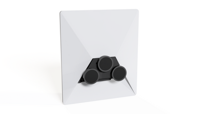 Starlink Mini hybrid mount, rear view of the bracket with three encased ceramic magnets
