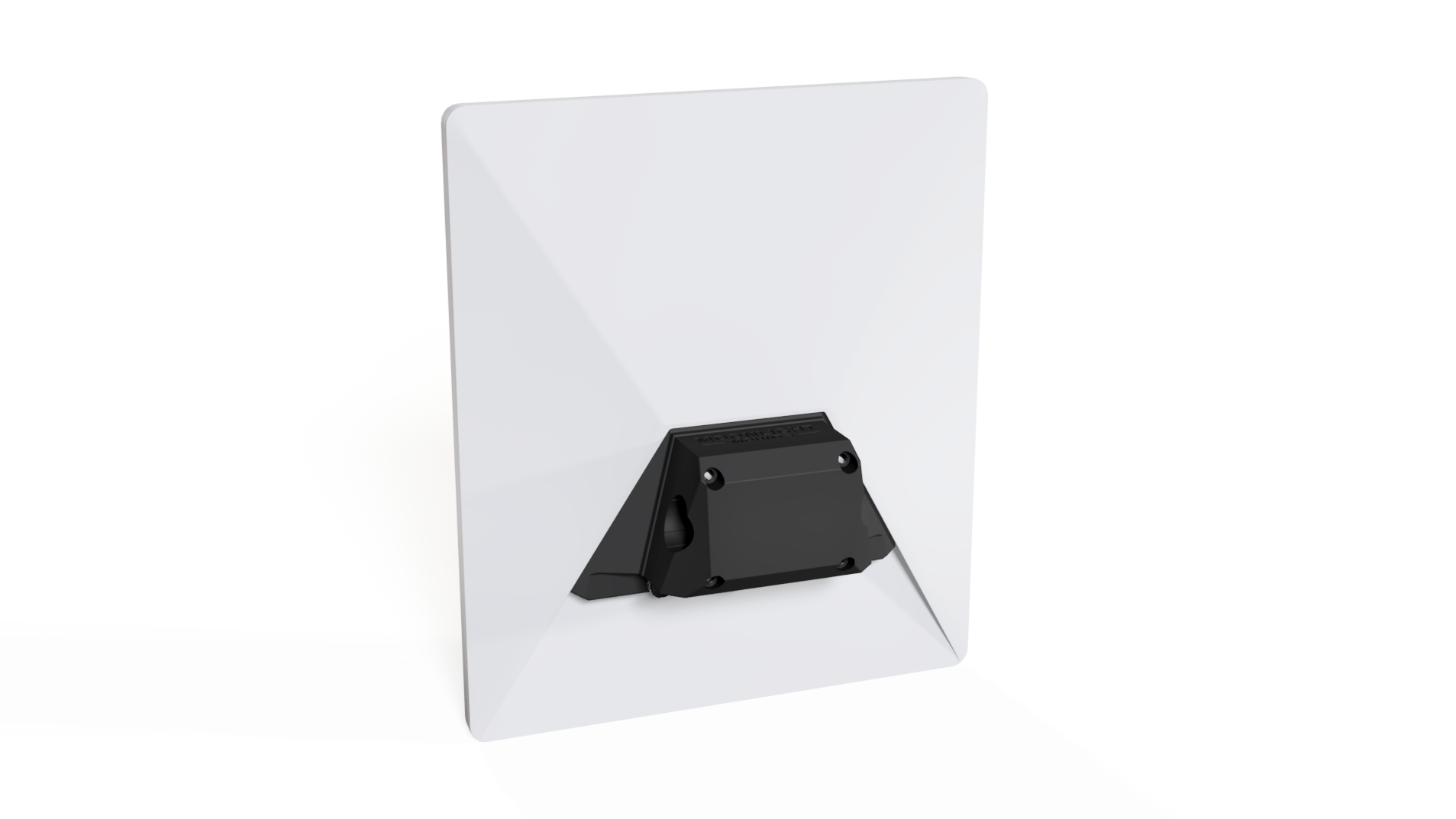 Rear view of the Starlink Mini rail mount showing the pole bracket's mounting plate and screws