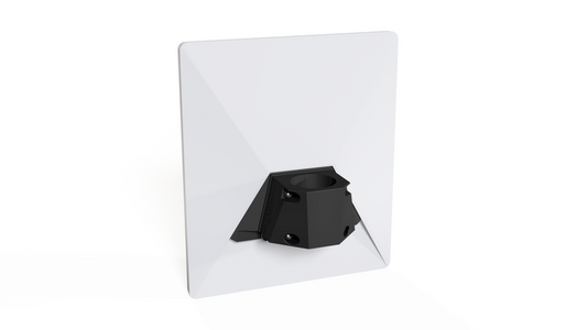Starlink Mini boat and rail mount, rear view of the pole clamp bracket on the back of the dish