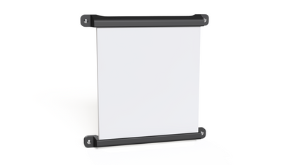 Starlink Mini flat roof mount, front view of the dish secured between two low-profile screw-in rails