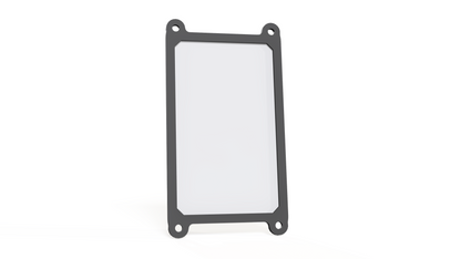 Starlink Router Mini screw-in wall mount bracket, front view showing the four corner screw tabs