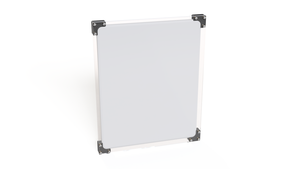 Starlink V5 hail guard, front view of the clear polycarbonate impact shield over the dish face
