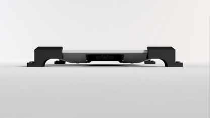 Side profile of the Starlink V5 roof mount showing its low overall height and corner brackets