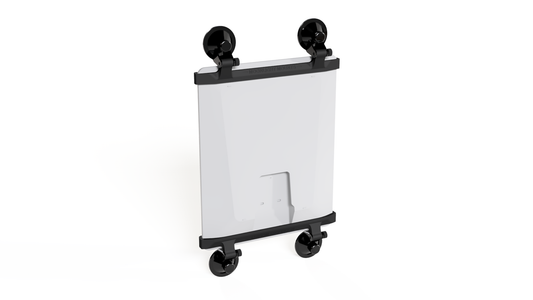 Starlink V5 suction cup mount, rear angled view of the dish with four black locking suction cups