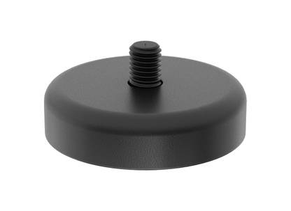 Encased Ceramic Magnet - Threaded Stud, Coated Steel Case, 13mm Thick, 50.8mm OD - Moonlight Mounts LLC