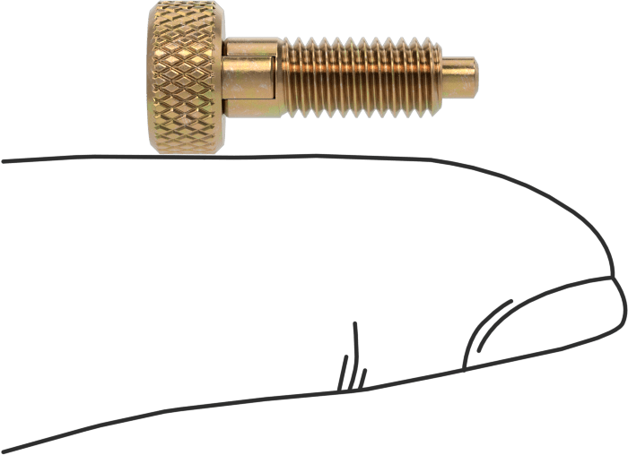 Zinc - Plated Steel Retractable Spring Plunger, Twist - To - Lock, With Knob, M5 x 0.8mm Thread, With Thread Locker - Moonlight Mounts LLC