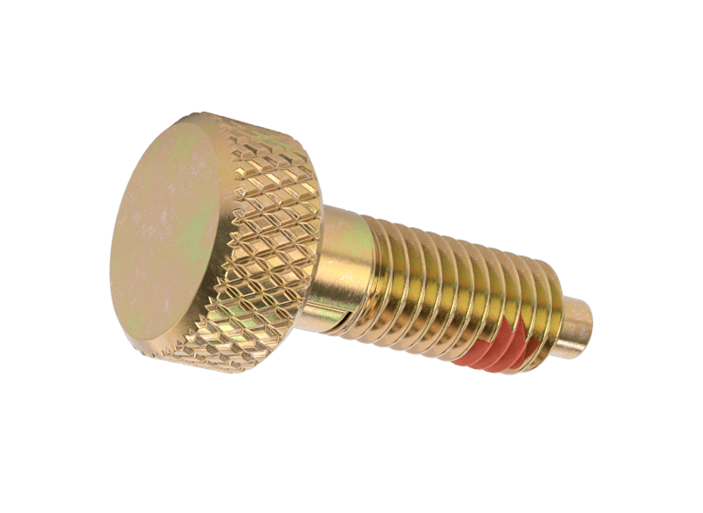 Zinc - Plated Steel Retractable Spring Plunger, Twist - To - Lock, With Knob, M5 x 0.8mm Thread, With Thread Locker - Moonlight Mounts LLC